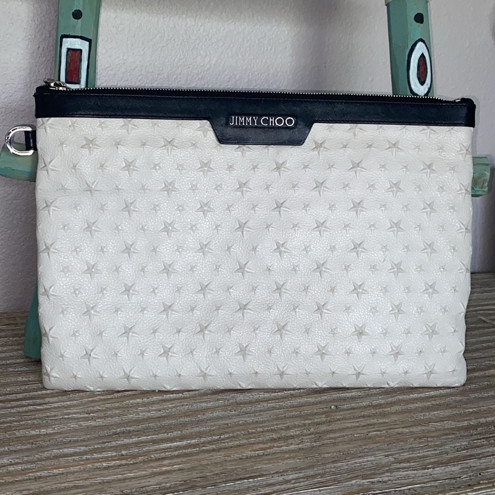 Jimmy Choo - White/Black Star Studded Wristlet